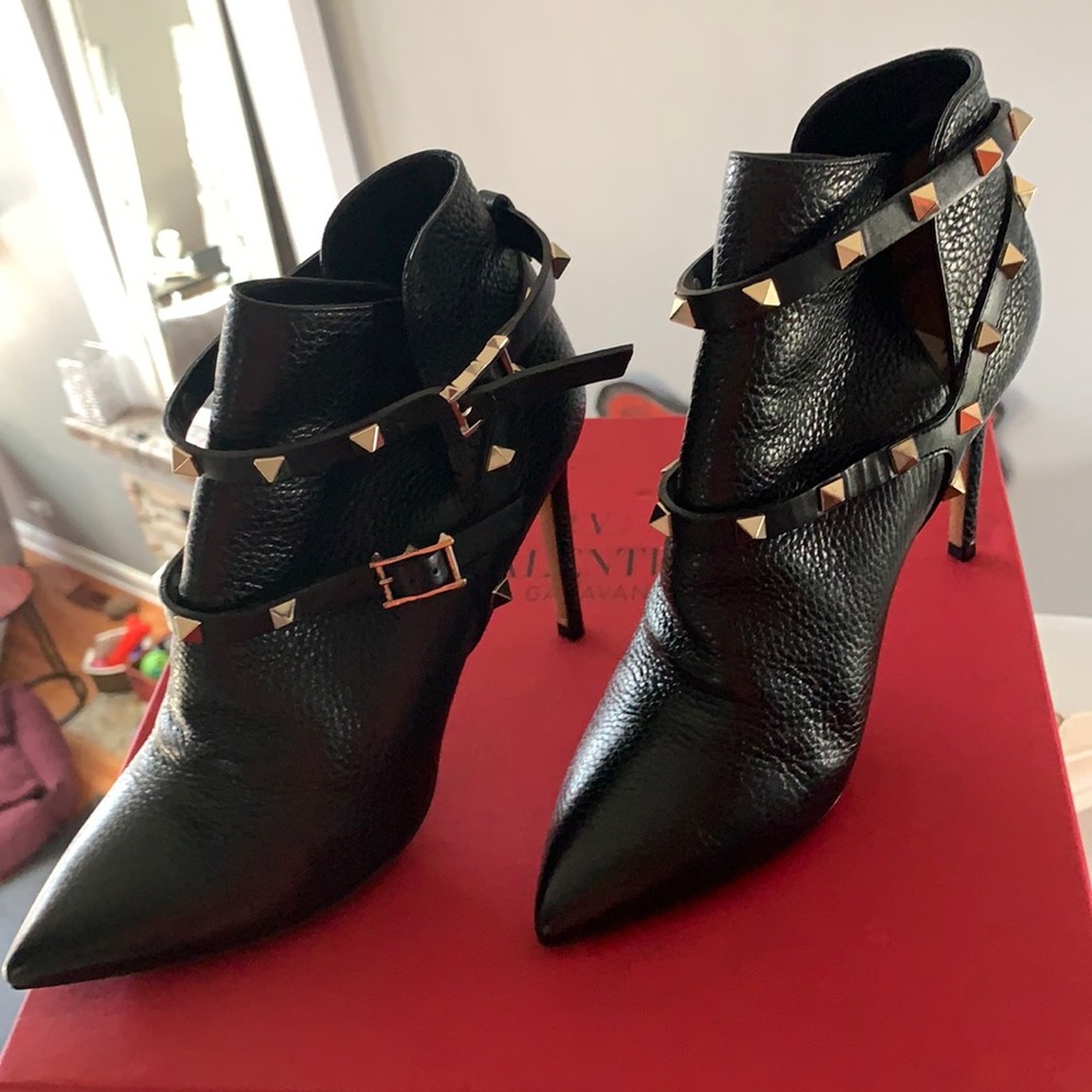 Valentino black rock stud boots